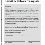 General Release Form Template Lovely Free Printable Liability Release
