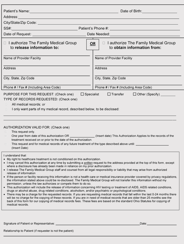 Hipaa Authorization Form Ohio Captions Trend