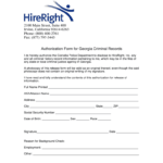 Hireright Criminal History Georgia Release Form Fill Out And Sign