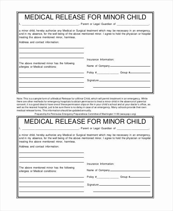 Hospital Release Form Template Fresh 10 Medical Release Forms Free 