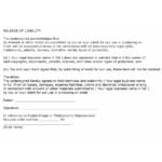 Letter Of Release Liability Form