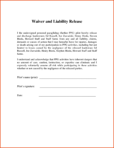 Letter Of Release Of Liability Template Examples Letter Template