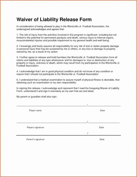 Liability Release Form Template Best Of Release Liability Letter 