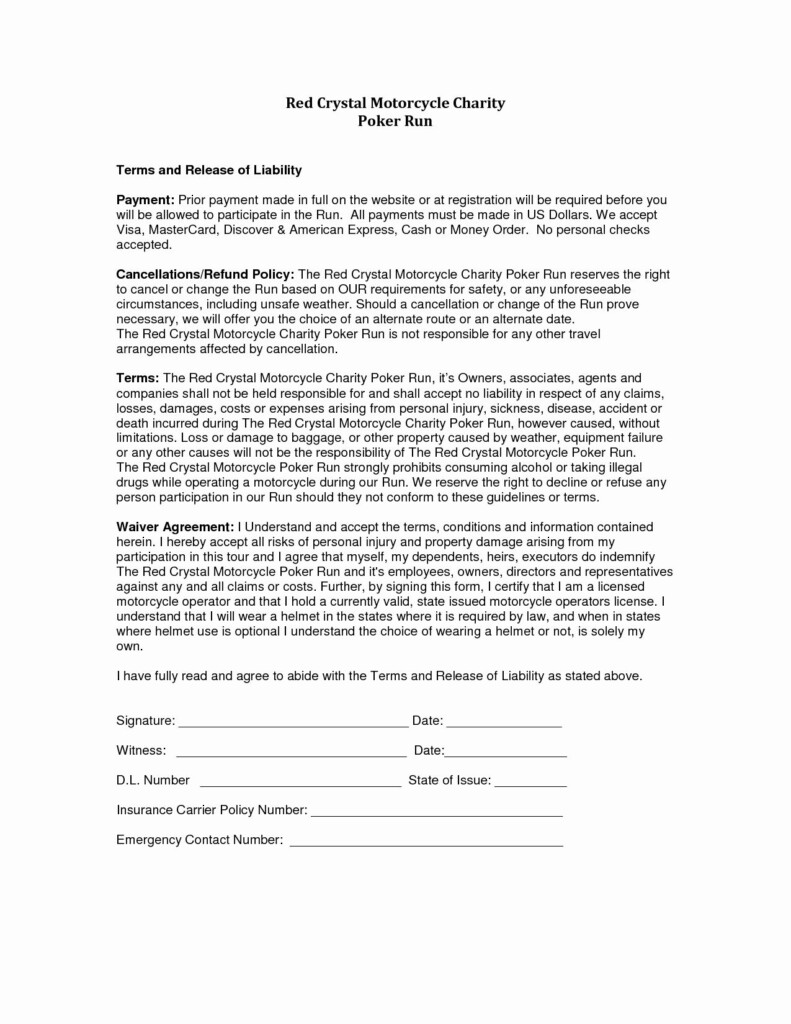 Liability Release Forms Template Lovely Liability Release Form Template 