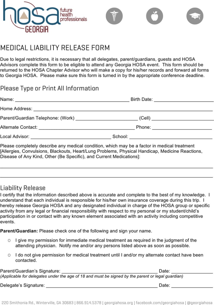 Liability Release Template Free Template Download Customize And Print