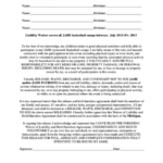 Liability Waiver Form Jahe Basketball Camps Child Children Printable