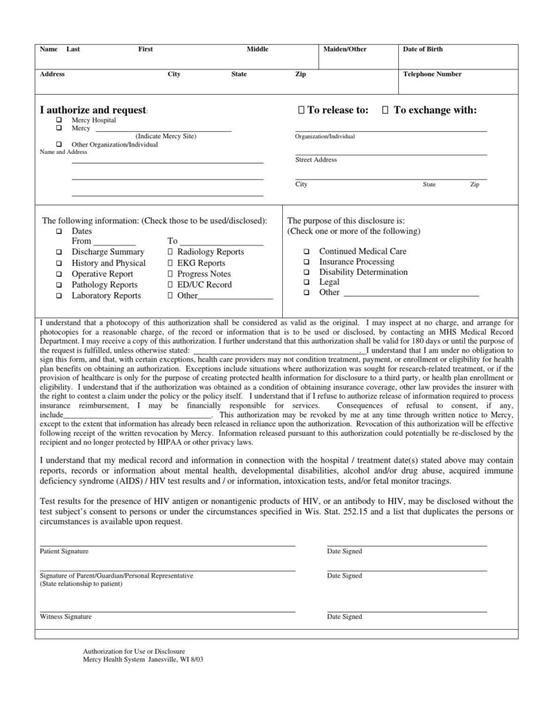 Medical record release and transfer form By Mercy Health System Issuu