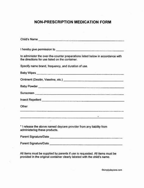 Medical Release Form For Babysitter Lovely Free Child Care Forms To 