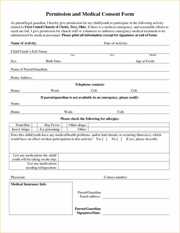 Medical Release Form For Grandparents Template Business