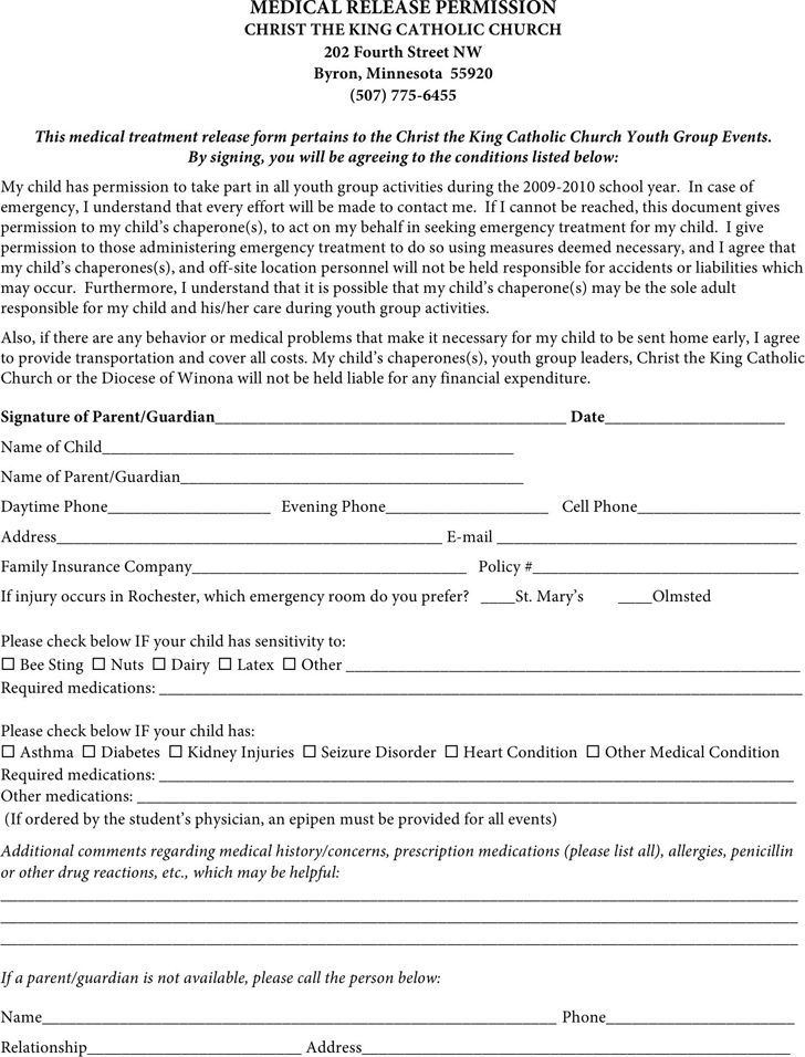 Minnesota Medical Release Form Download Free Printable Blank Legal 