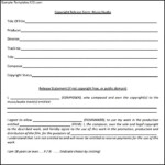 Music Copyright Release Form Sample Templates