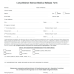 PA Camp Hebron Participant Information And Release Form 2017 Fill And