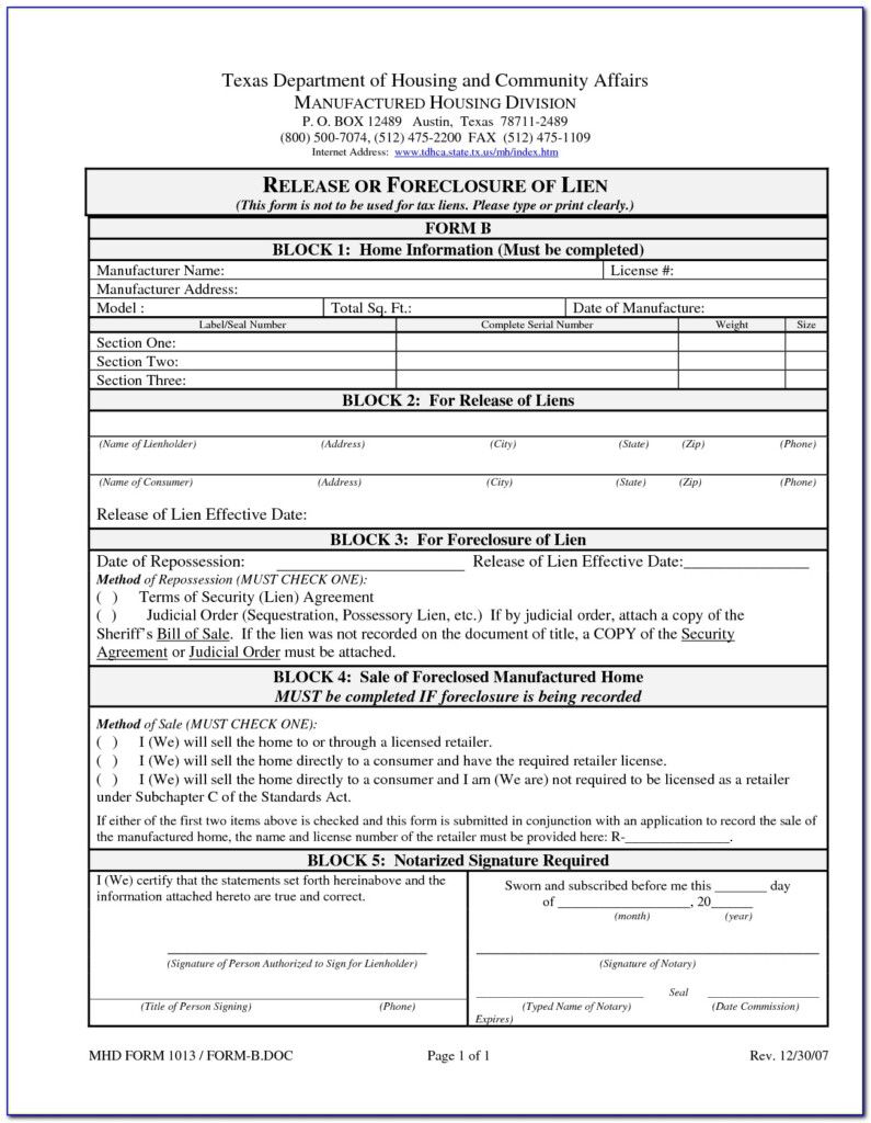 Partial Release Of Judgment Lien Form Texas Form Resume Examples 