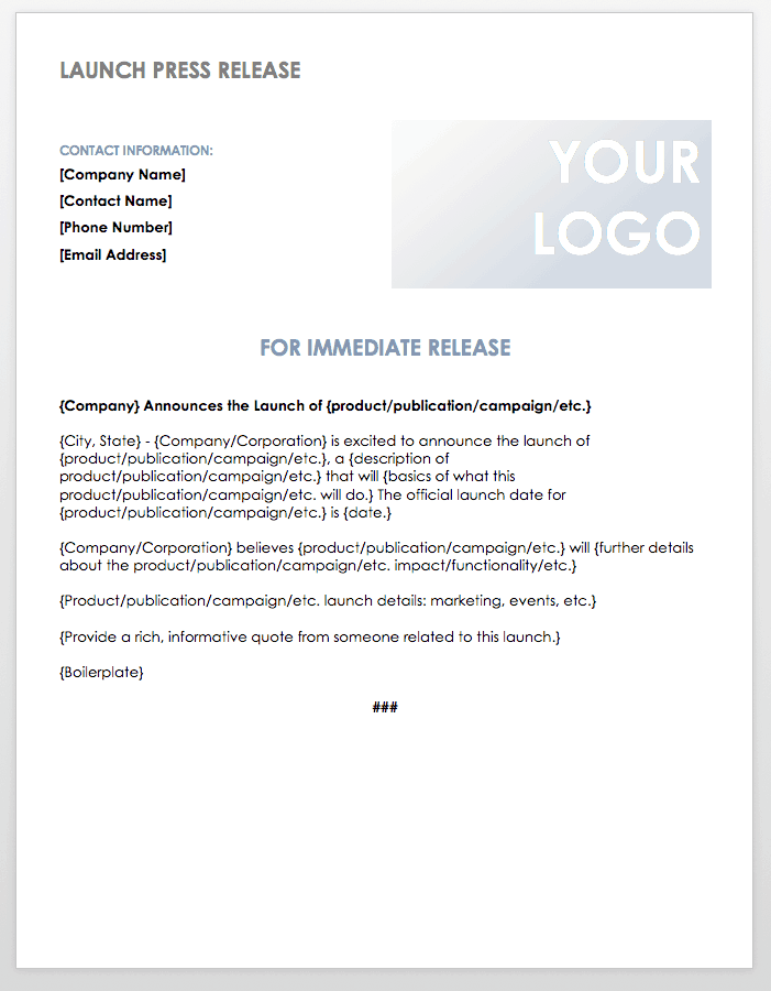 Press Release Templates 9 Free Word PDF Samples Formats Examples 