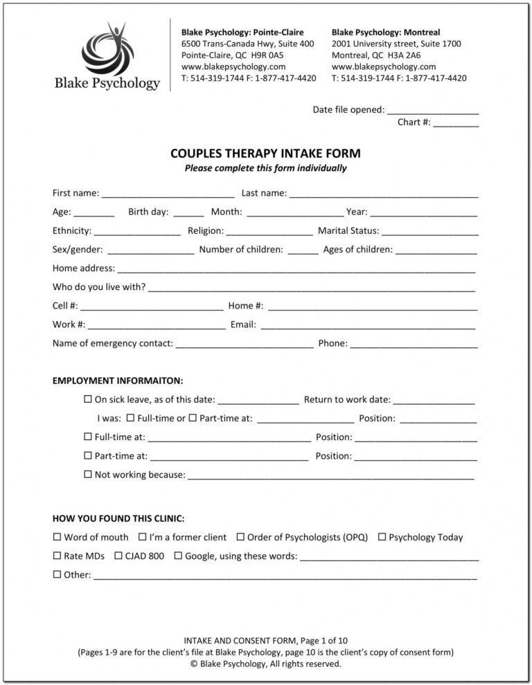 Printable Counseling Release Of Information Form Template PDF Sample 