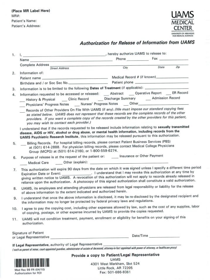 Printable Hospital Release Form Template Pdf In 2021 Press Release 