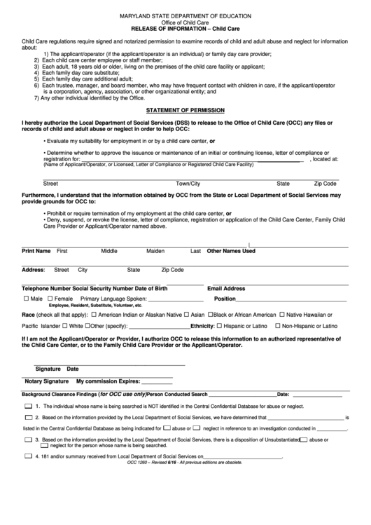 Release Of Information Form Printable Pdf Download