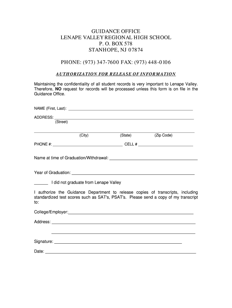 Release Of School Records Form Template Fill Out And Sign Printable 