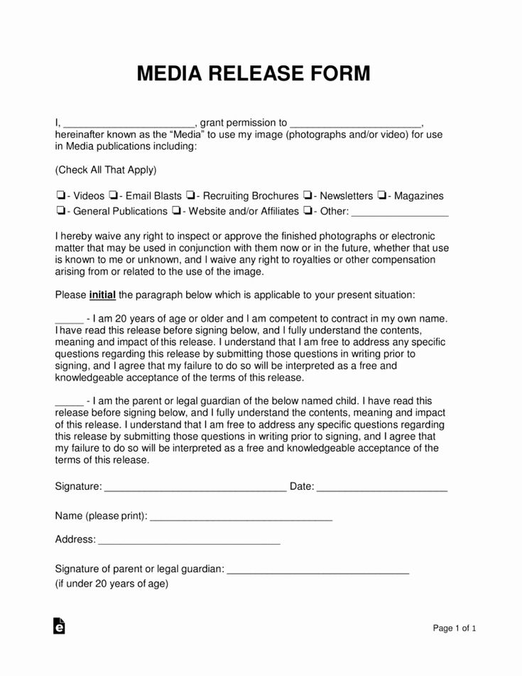 School Media Release Form Unique Free Media Liability Release Form Word 