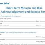 Short Term Mission Release Form Faith Ventures