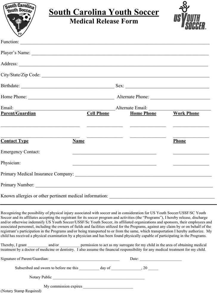 South Carolina Medical Release Form Download Free Printable Blank Legal 