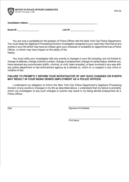 Top 6 Nypd Forms And Templates Free To Download In PDF Format