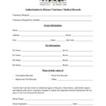 Veterinary Medical Records Release Form Fill Online Printable