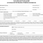 Virginia Medical Records Release Form Download Free Printable Blank