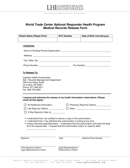 25 Generic Authorization To Release Medical Records Form Free To Edit 