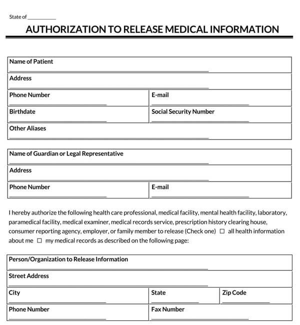 45 Free Medical Record Release Forms Of Every State HIPAA Word PDF