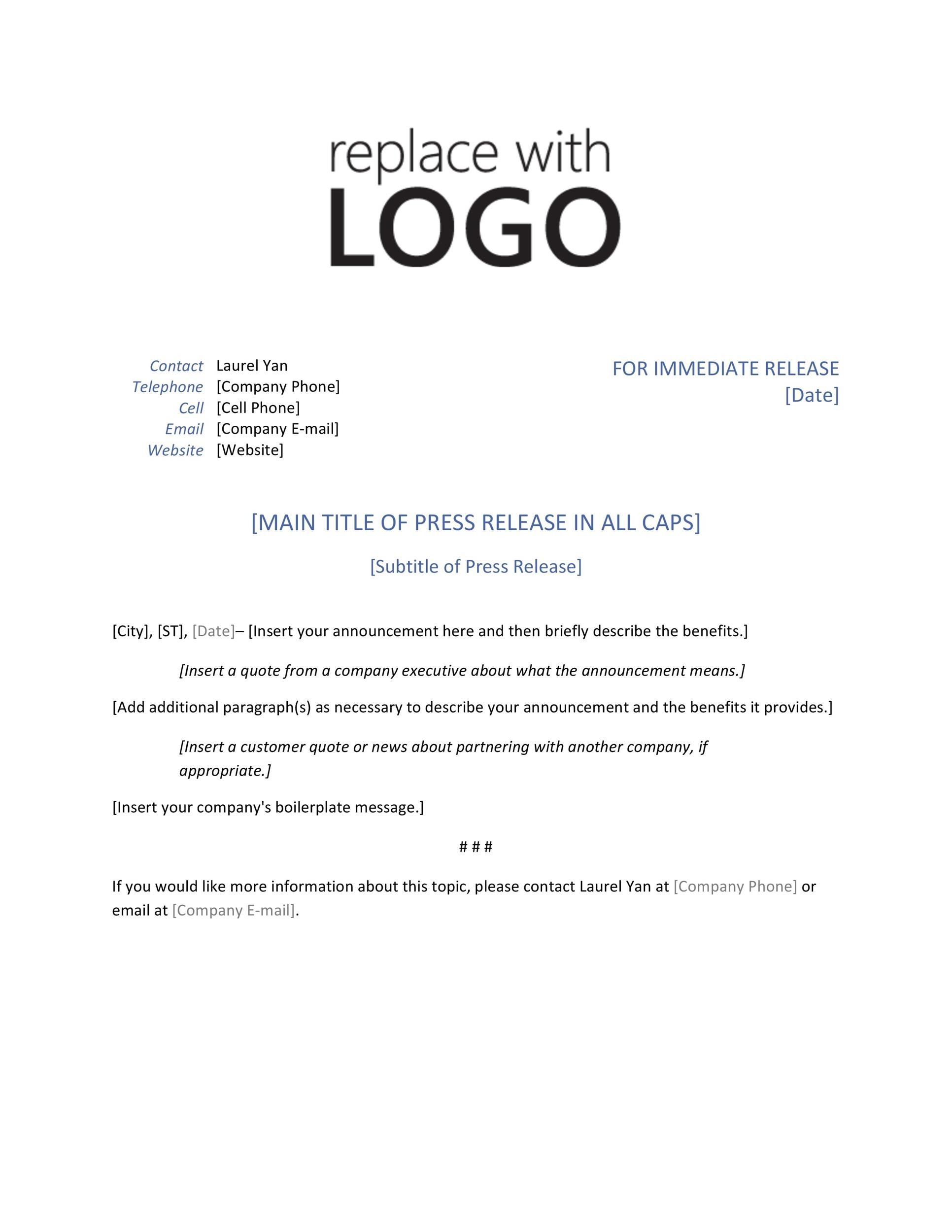46 Press Release Format Templates Examples Samples TemplateLab