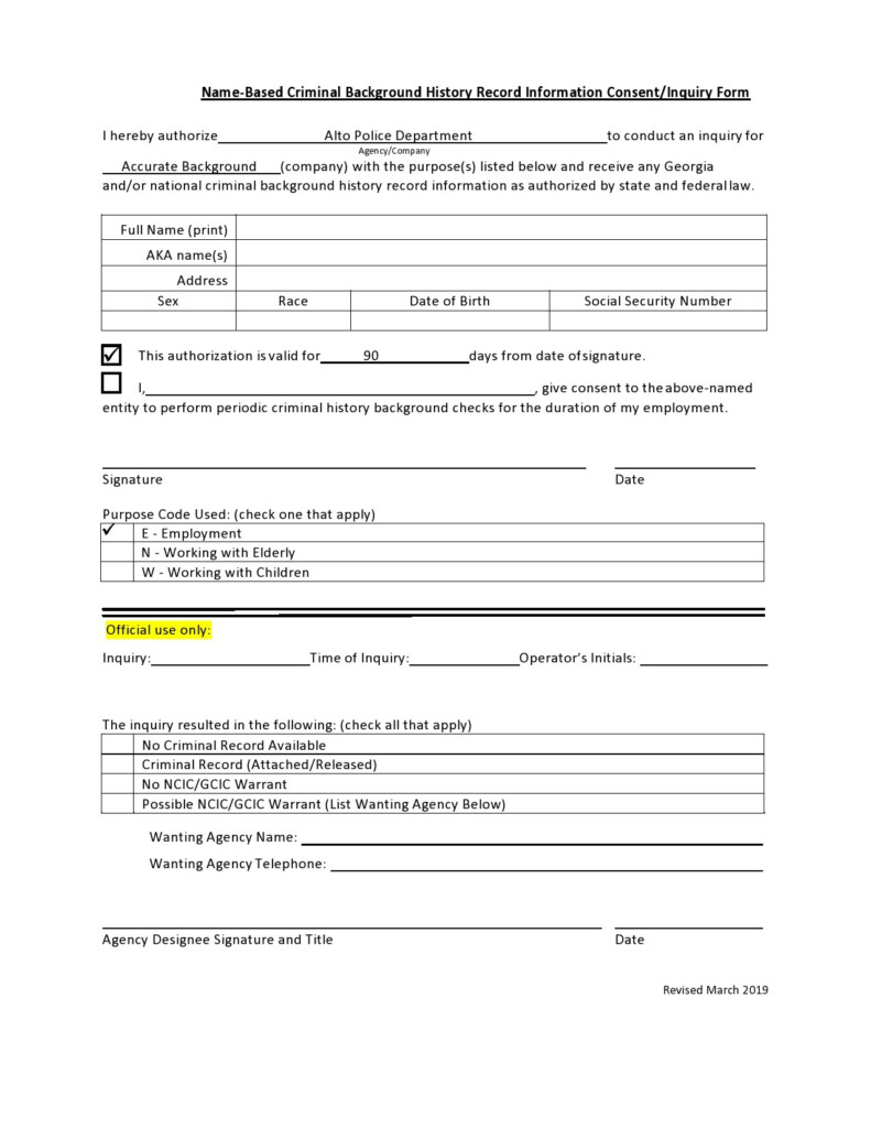 47 Free Background Check Authorization Forms TemplateLab