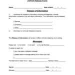 5 Best HIPAA Release Form Sample Template Hq Medical Information
