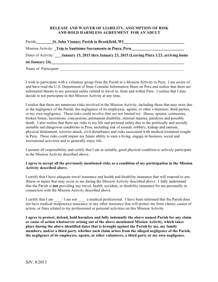 71 Contractor Liability Waiver Form Page 3 Free To Edit Download 