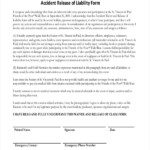 Accident Release Of Liability Form Pdf ReleaseForm
