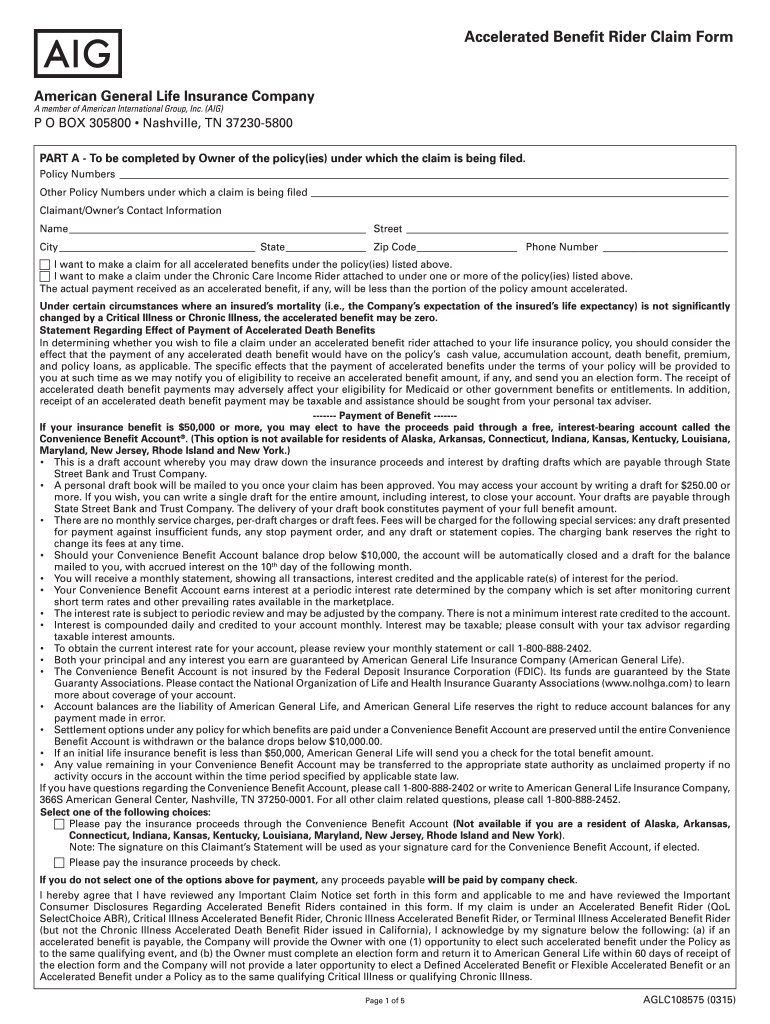 Aig Death Benefit Claim Form Fill Out Sign Online DocHub