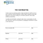 Audio Video Recording Release Form ReleaseForm