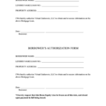 Borrower S Authorization Form Printable Pdf Download