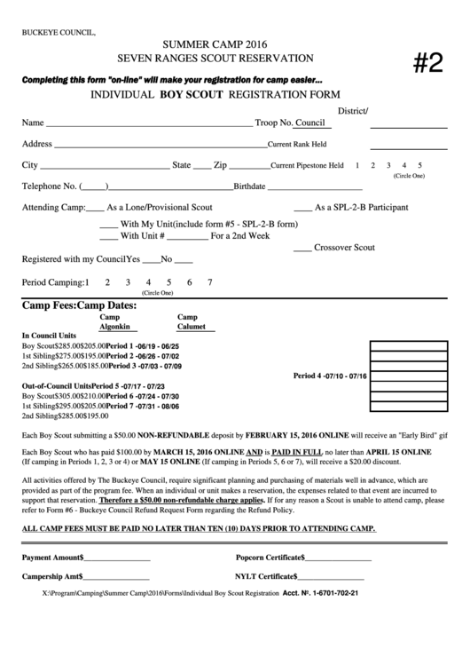 Boy Scout Registration Form Fillable Fillable Form 2022