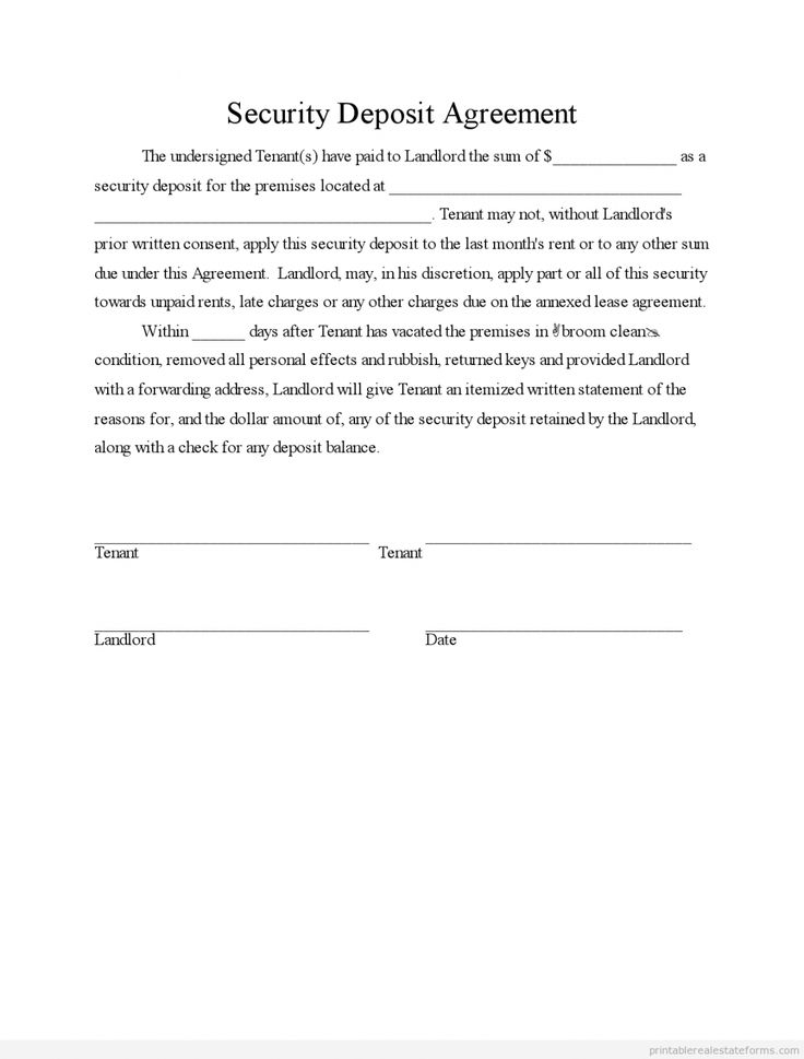 Browse Our Sample Of Deposit Release Form Template Real Estate Forms 