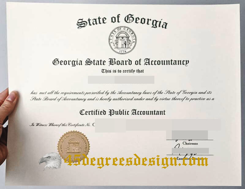 Buy Fake GEORGIA STATE BOARD OF ACCOUNTANCY CPA Certificate
