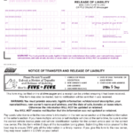 California Dmv Notice Of Transfer And Release Of Liability Form