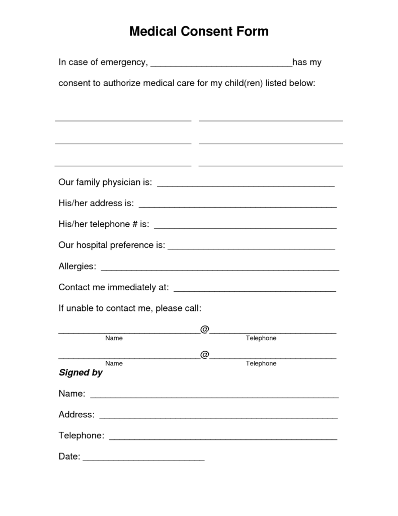 Child Travel Consent Form Template Qualads