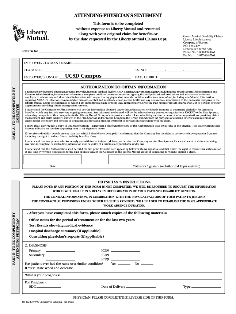 Dp 402 Dms Form Liberty Mutual Fill Out Sign Online DocHub