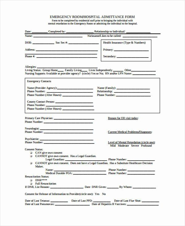 Emergency Room Release Form Best Of 21 Emergency Release Form Example 