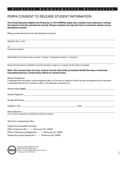 Ferpa Consent Form Pdf Consent Form