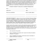 Ferpa Form Student Consent To Release Academic Information Printable