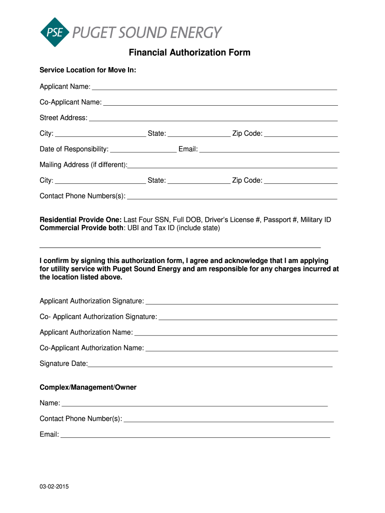 Financial Authorization Form Fill Out Sign Online DocHub