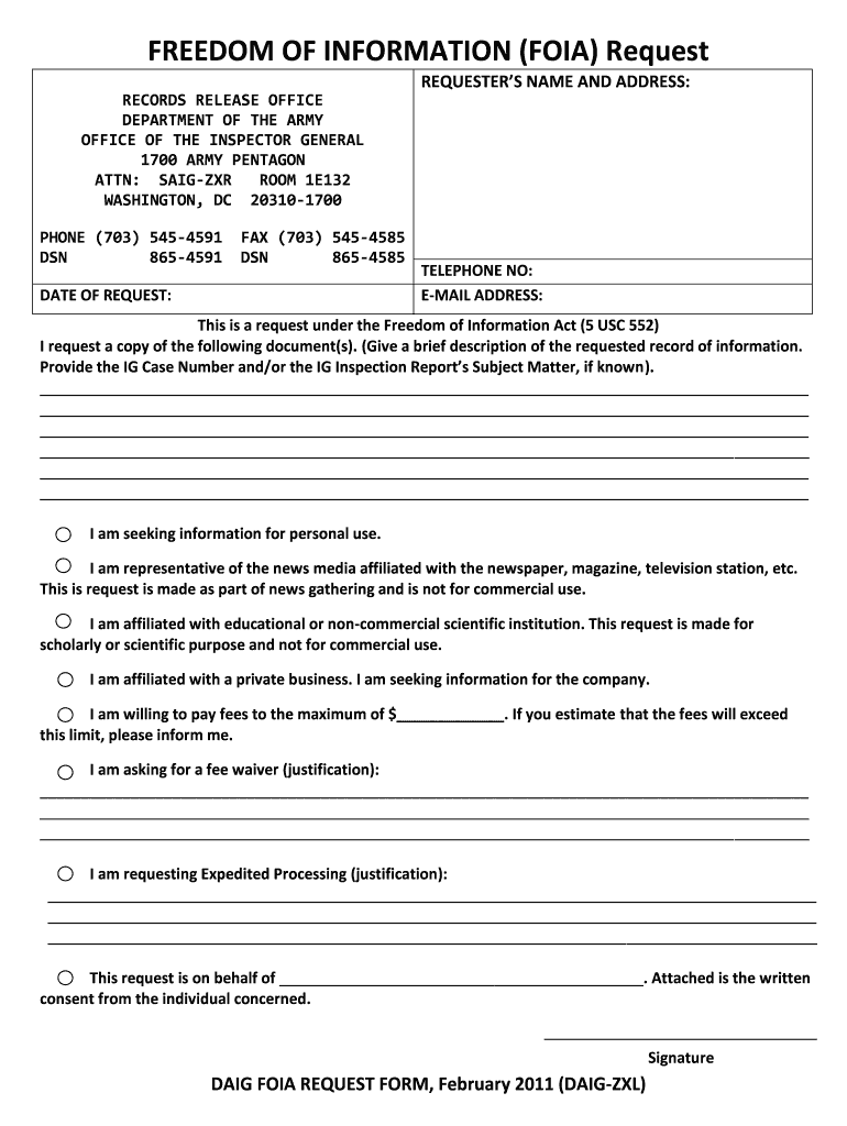 Foia Request Form PDF Fill Out And Sign Printable PDF Template SignNow