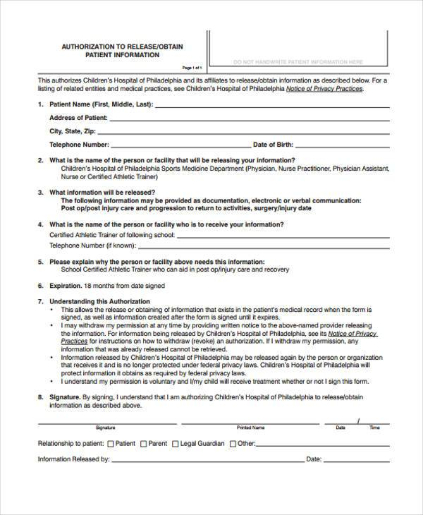 FREE 10 Hospital Release Forms In PDF MS Word